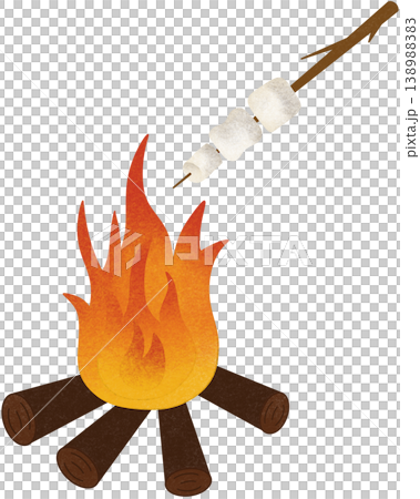 roasted marshmallow with campfire roasted marshmallow with campfire 138988383