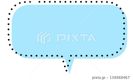 水色のふきだし（吹き出し外:透明背景） 138988467