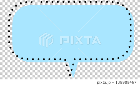 水色のふきだし（吹き出し外:透明背景） 138988467