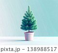 Miniature tree. Christmas tree in a garden pot on a white background. Christmas mockup. 138988517