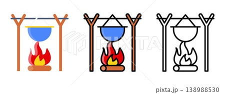 Outdoor Camping Fire Cooking Equipment Outdoor Camping Fire Cooking Equipment 138988530