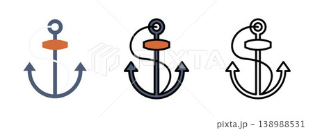 Nautical Marine Ship Anchor Symbol Nautical Marine Ship Anchor Symbol 138988531