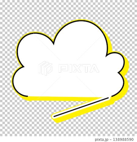 Simple illustration material of a cloud-shaped speech bubble (white background) 138988590