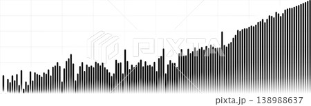 Financial analytics business growth chart digital background, blue rising bars, increase arrow and candlesticks concept for fintech, market trends, predictive investment insights. Vector illustration. 138988637