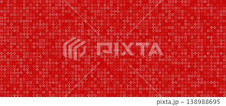 Abstract Seamless Pattern, Red Geometric Circles And Star Shapes With Subtle Shimmer Glow, Modern Repeating Background For Packaging, Web, And Branding. Vector Illustration. Abstract Seamless Pattern, Red Geometric Circles And Star Shapes With Subtle Shimmer Glow, Modern Repeating Background For Packaging, Web, And Branding. Vector Illustration. 138988695