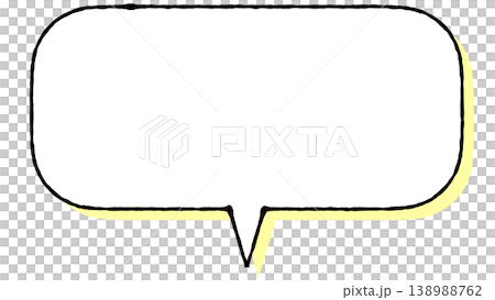A rounded square speech bubble with a yellow shadow (outside the bubble: transparent background) A rounded square speech bubble with a yellow shadow (outside the bubble: transparent background) 138988762