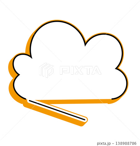 雲形吹き出しのシンプルなイラスト素材 もくもく（白背景） 138988786