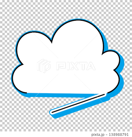 Simple illustration material of a cloud-shaped speech bubble (white background) 138988791