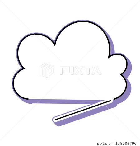 雲形吹き出しのシンプルなイラスト素材 もくもく（白背景） 138988796