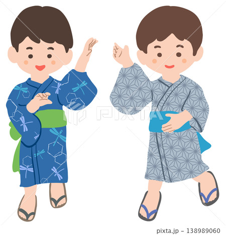 浴衣を着た男の子のイラスト 138989060