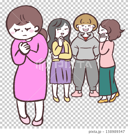 一幅描繪女性被排斥的插圖 一幅描繪女性被排斥的插圖 138989347