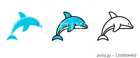 Friendly Marine Wildlife Dolphin Illustration Friendly Marine Wildlife Dolphin Illustration 138989468