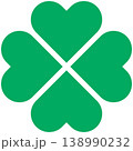 緑色の四つ葉のクローバーのシンプルなアイコン 138990232