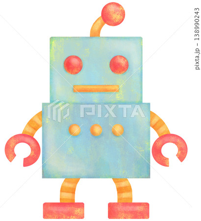 シンプルなロボットのイラスト おもちゃ 138990243