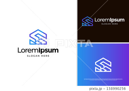 Monogram letter S construction logo design. Initial S house logo design template Monogram letter S construction logo design. Initial S house logo design template 138990256