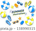 夏のモチーフイラスト素材 138990315