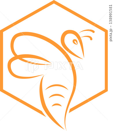 Bee and honeycomb logo, icon, bee, bumblebee, insect Bee and honeycomb logo, icon, bee, bumblebee, insect 138991581