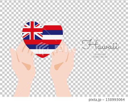 [ハワイ]手と国旗のアイコン ベクターイラスト 138993064