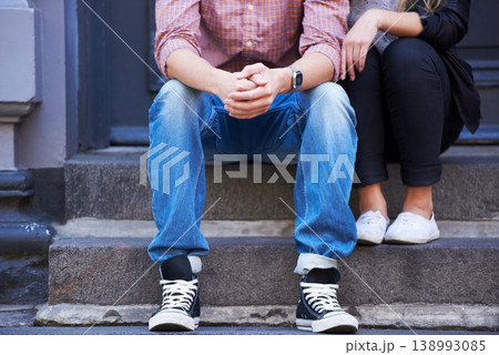 Love, stairs and shoes of couple in city for date, cute relationship and bonding outdoors on weekend. Dating, romance and feet of man and woman embrace for flirting, affection and care in urban town Love, stairs and shoes of couple in city for date, cute relationship and bonding outdoors on weekend. Dating, romance and feet of man and woman embrace for flirting, affection and care in urban town 138993085