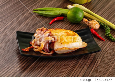 Gourmet roasted whole cuttlefish seafood 138993527