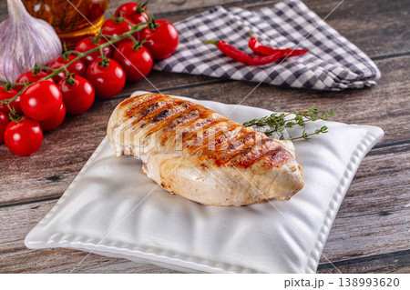 Grilled chicken breast fillet steak 138993620