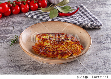 Fried crispy golden potato draniki Fried crispy golden potato draniki 138993631