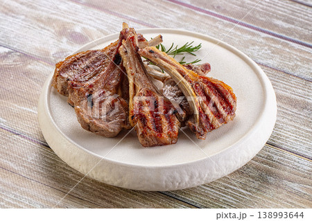 Grilled lamb chop rib steak Grilled lamb chop rib steak 138993644