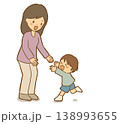 【解説：安定型】お母さんとの再会を喜ぶ子ども　愛着形成・信頼関係のイラスト　育児相談パンフレット挿絵 138993655
