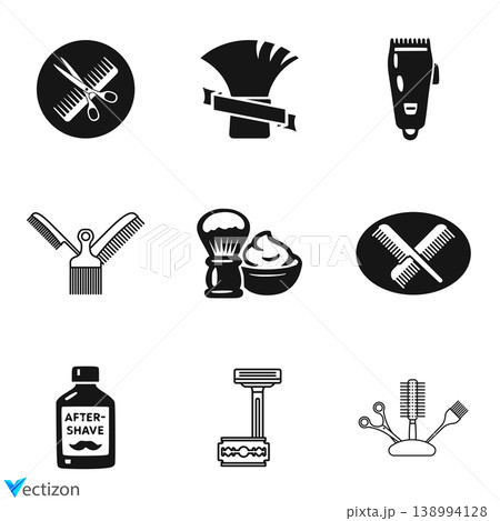 Barber shop icons vector illustration Barber shop icons vector illustration 138994128