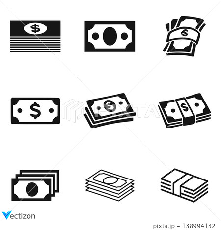 banknote money icon set, vector illustration. banknote money icon set, vector illustration. 138994132