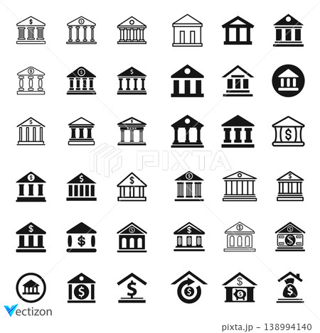 Bank icon set, vector business symbol Bank icon set, vector business symbol 138994140