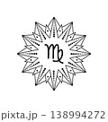Virgo zodiac sign symbol in line art style on white background 138994272