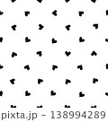 Seamless pattern with black minimal hearts on white background. Simple hand drawn vector romantic background. 138994289