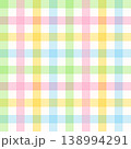 Seamless colorful gingham pattern. Pastel multi colored checkered plaid background  138994291