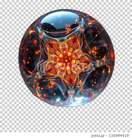 This is an antique Chinese art glass paperweight made using the millefiori technique 138994419