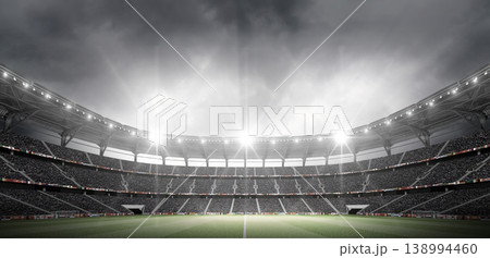 Soccer stadium with cloudy sky Soccer stadium with cloudy sky 138994460