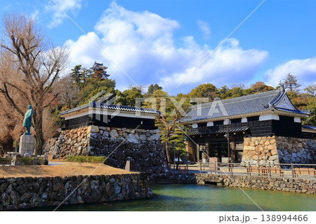 【高知県】外堀から見た冬の高知城(現存天守) 【高知県】外堀から見た冬の高知城(現存天守) 138994466