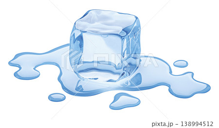 Melting ice cube isolated on white background with clipping path 138994512