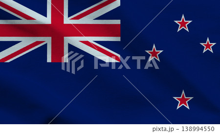New Zealand flag symbolism representing sovereignty and national identity in a vibrant blue backdrop 138994550