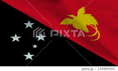 Flag of Papua New Guinea showcasing its vibrant colors and symbols of sovereignty Flag of Papua New Guinea showcasing its vibrant colors and symbols of sovereignty 138994563