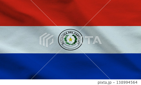 Symbol of sovereignty for Paraguay displayed in vibrant flag design 138994564