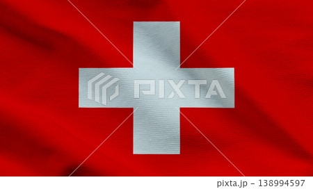 Switzerland flag waving in the breeze representing national sovereignty and pride Switzerland flag waving in the breeze representing national sovereignty and pride 138994597