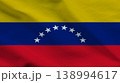 Sovereignty represented through the vibrant colors of the Venezuelan flag waving in the wind 138994617