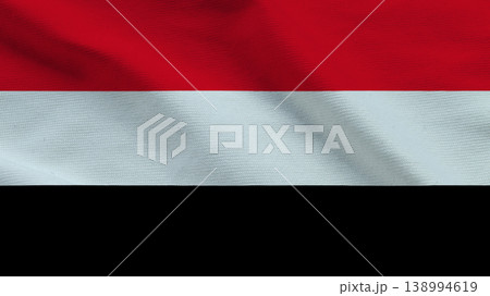 Flag of Yemen waving with vibrant colors representing national identity and sovereignty Flag of Yemen waving with vibrant colors representing national identity and sovereignty 138994619
