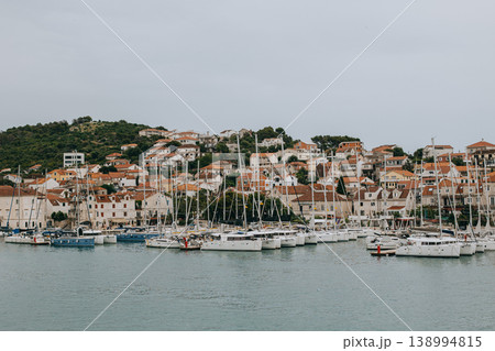 Amazing view of marina and Trogir town, Croatia. Travel destination in Croatia. 138994815