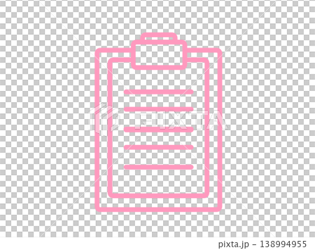 クリップボード　シンプル　ピンク 138994955