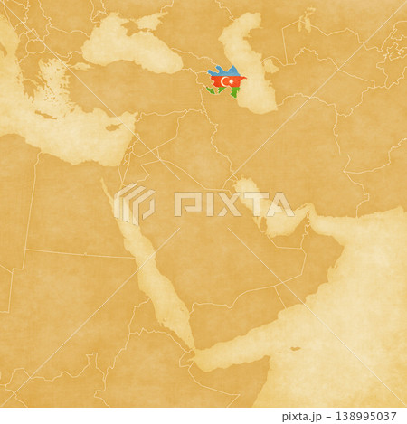 Ocher map of Middle East - Azerbaijan 138995037