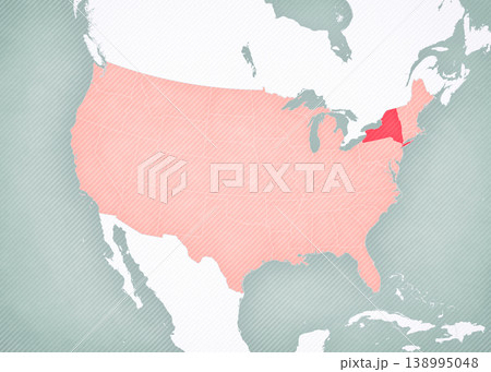 Map of United States of America - New York Map of United States of America - New York 138995048