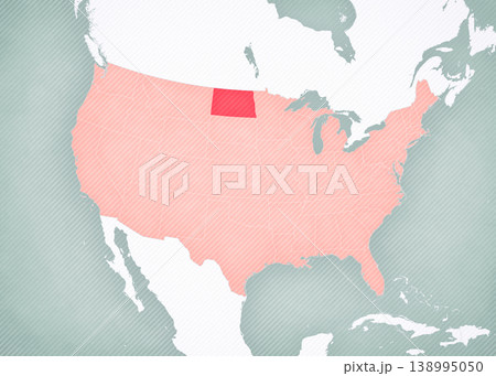 Map of United States of America - North Dakota Map of United States of America - North Dakota 138995050