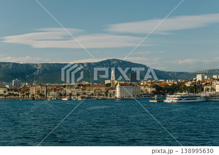 Amazing view of Split old town and Adriatic sea in a sunny day. Travel destination in Croatia. 138995630
